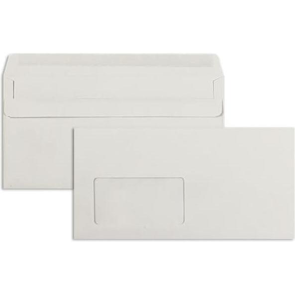 Blanke, Briefumschlag, Briefumschläge DINlang 75g/qm selbstklebend Fenster VE=1000 Stück grau (110 x 220 mm, 1000 x)