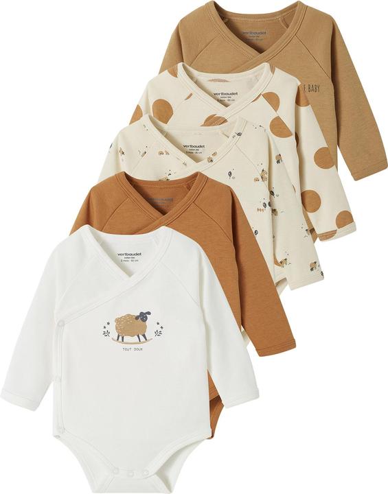 Vertbaudet 5er-Pack Baby Wickelbodys aus Bio-Baumwolle