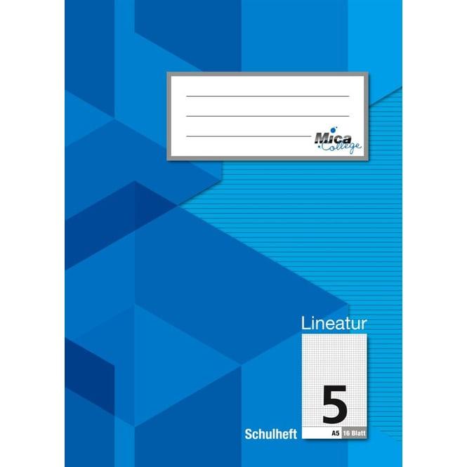 MICA College, Heft + Block, Schulheft - DIN A5 - Lineatur 5 - kariert - 16 Blatt (A5, Kariert)