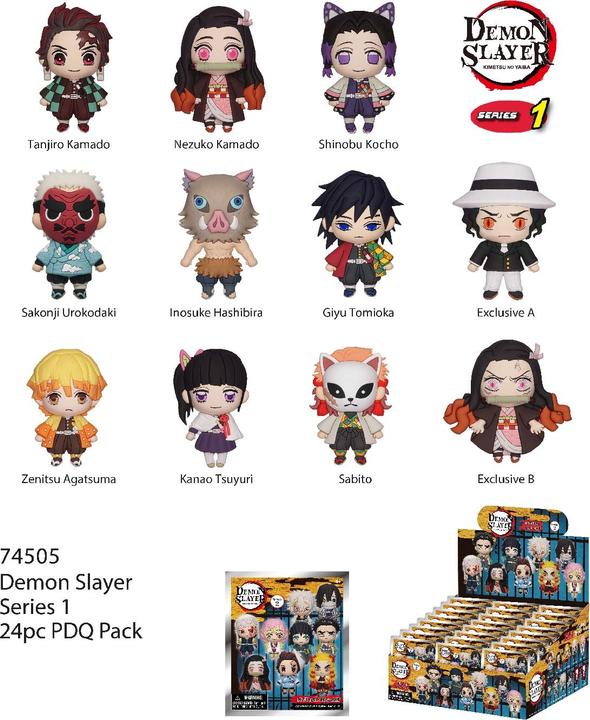 Produktbild Monogram Int. Demon Slayer: Kimetsu no Yaiba PVC-Taschenanhänger Display (24)