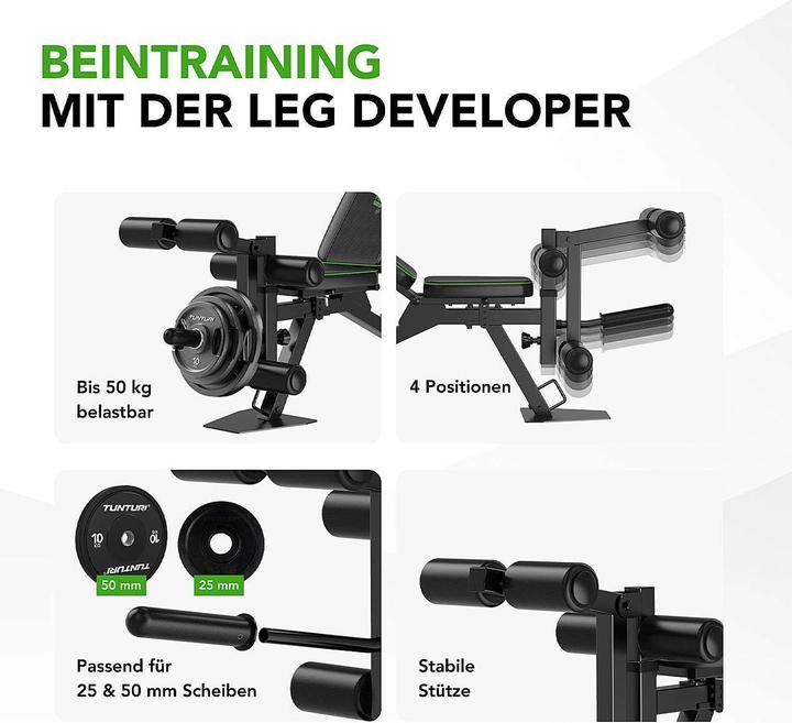 Actual product image Tunturi Verstellbare Hantelbank mit Bauch- und Beintrainer UB60