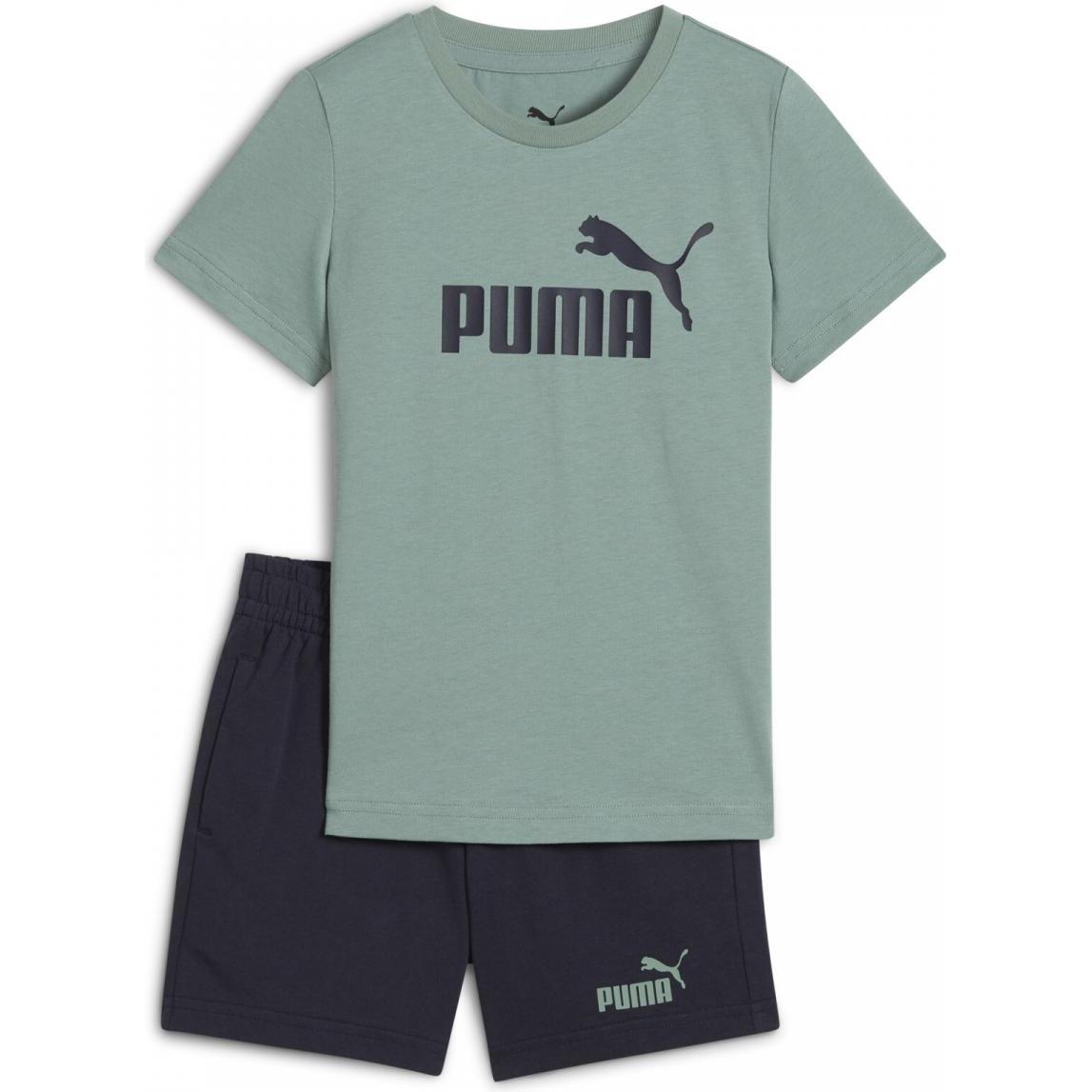 Puma, Jungen, Sportshirt, ESS No.1 Logo Tee and Shorts Set PS (110), Weiss, 110