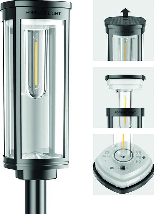 Actual product image Forever Light SUNARI Solar Lamp LED FLS-97 CLASSIC Post 3000K 1000mAh Ni-MH