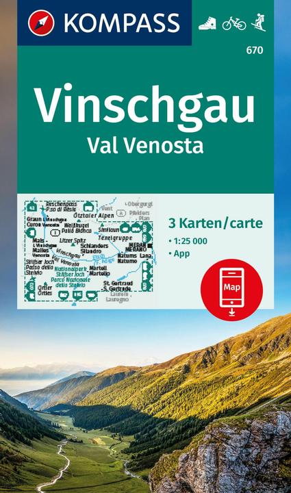 Immagine prodotto Set di carte escursionistiche 670 Val Venosta (3 carte) 1:25.000