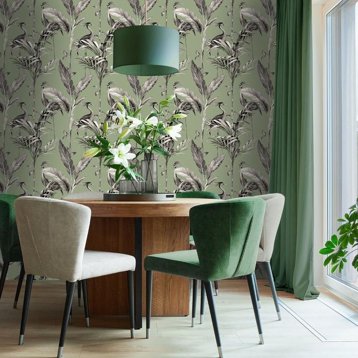 Immagine prodotto World of Wallpaper Carta da parati Azzurra Leaf Design (10 x 0,5 m)