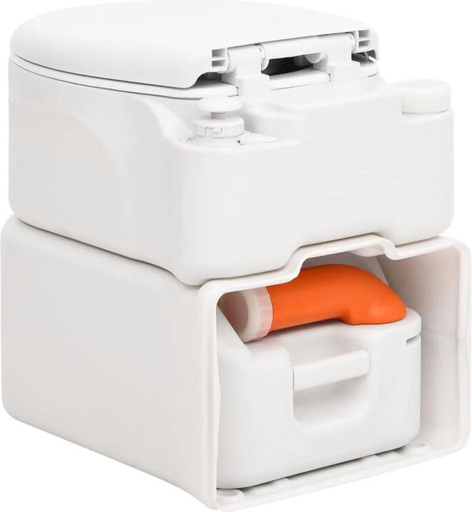 Produktbild VidaXL Camping-Einbautoilette Weiss 24+17 L HDPE & Emaille