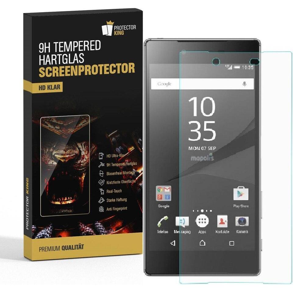 Protectorking 3x echtes Tempered 9H Panzerhartglas 3D KLAR (3 Stück, Sony Xperia Z5 Premium), Smartphone Schutzfolie