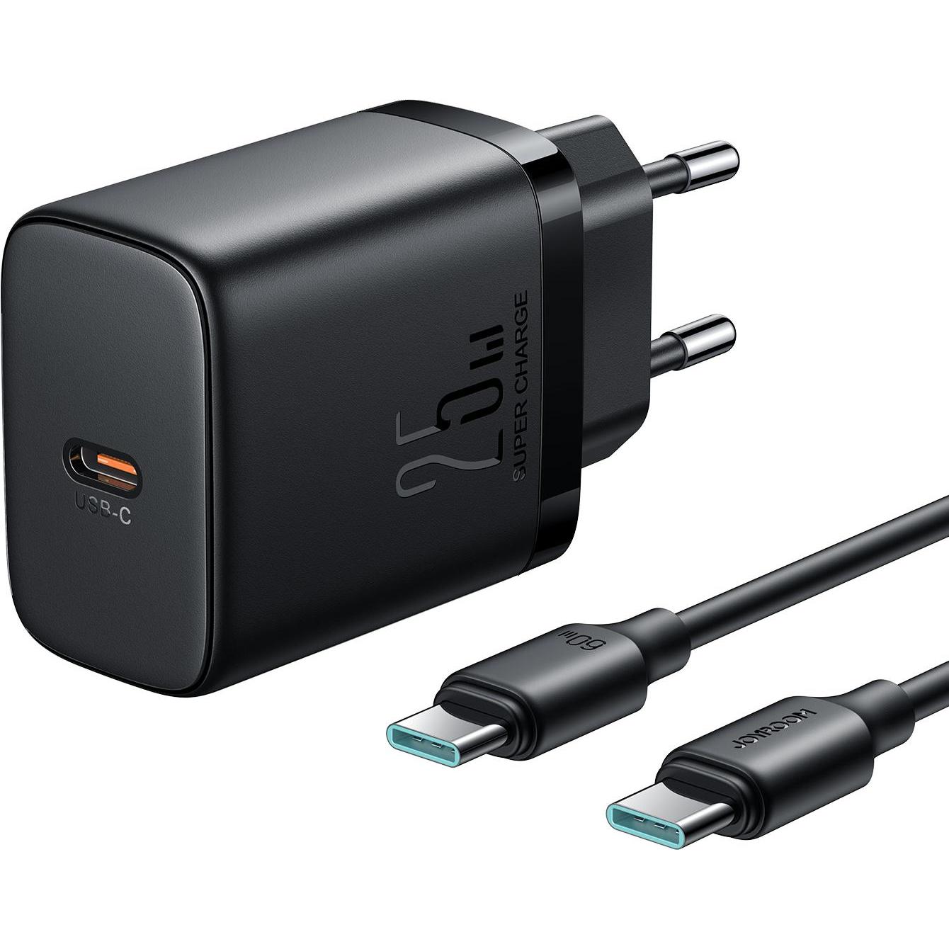 Joyroom JR-TCF11 Schnellladegerät mit einer Leistung von bis zu 25 W – Schwarz (25 W), USB Ladegerät, Schwarz