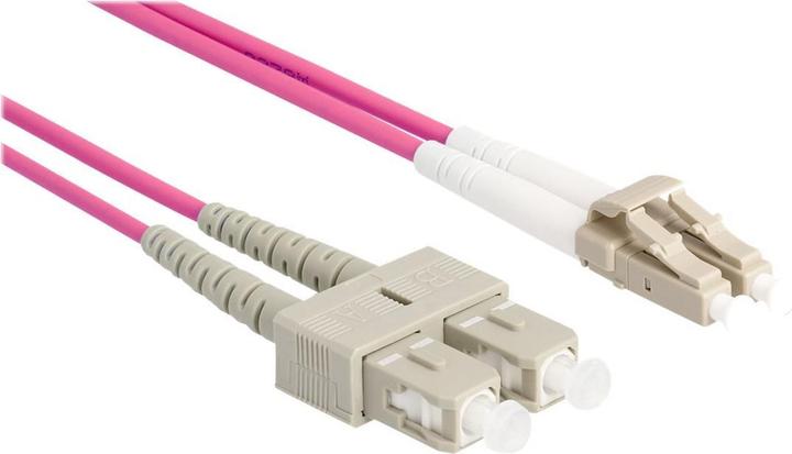 Image du produit Delock Câble à fibre optique avec armure métallique LC duplex à SC duplex multimode OM4 3 m (3 m)