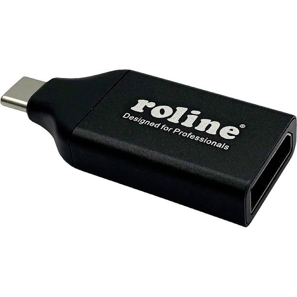 Roline Nero Displayport Usb Tipo C (Dp, 5.25 Cm), Adattatore Dati + Video,