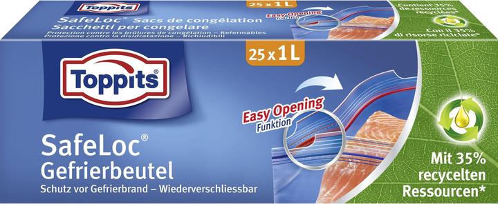 Toppits Doppelverschluss-Gefrierbeutel SafeLoc (25 x)