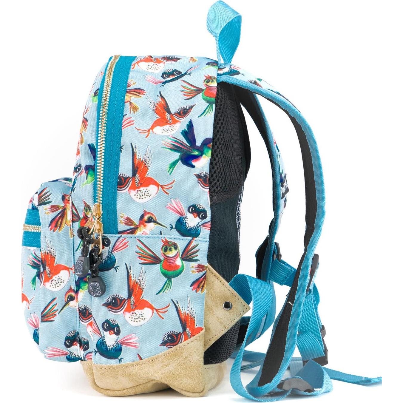 Thumbnail - Pick & Pack, Kindergartentasche, Birds Backpack (22 x 31 x 11 cm) - Dusty blue, Blau