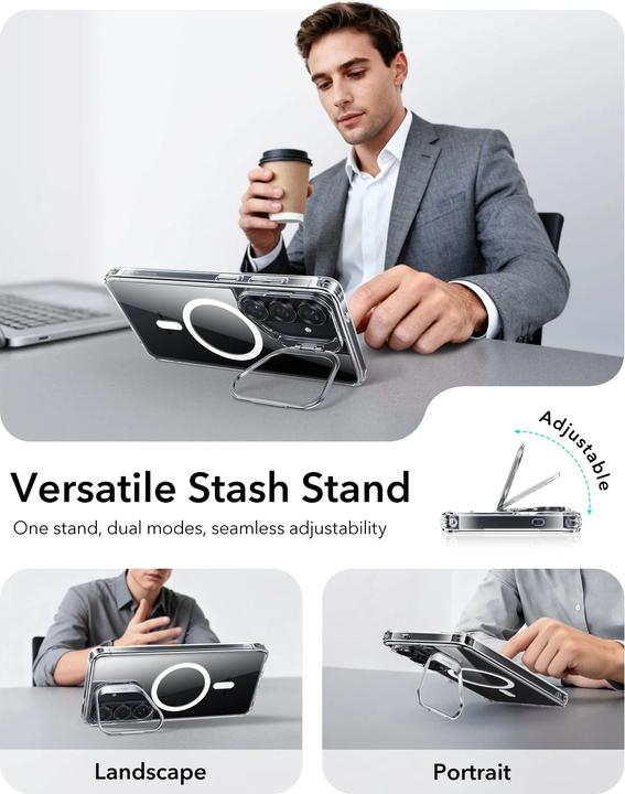 Actual product image ESR - Classic Hybrid HaloLock Kickstand - Samsung Galaxy S26 - Clear (Samsung Galaxy S26)