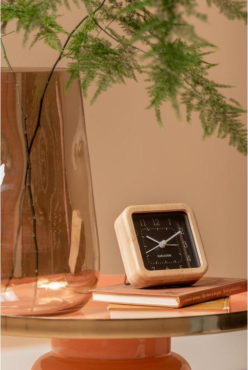 Actual product image Karlsson Classic alarm clock Neat Square bamboo / black