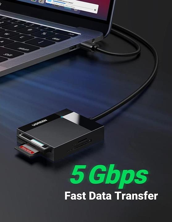 Image du produit Ugreen Lecteur de carte mémoire USB 3.0 SD/Micro SD/CF/MS noir (CR125 30333) (USB 3.0)