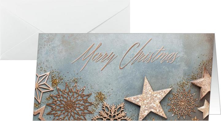 Sigel 10 Weihnachtskarten Glamorous Christmas DIN lang (10 Stk.)