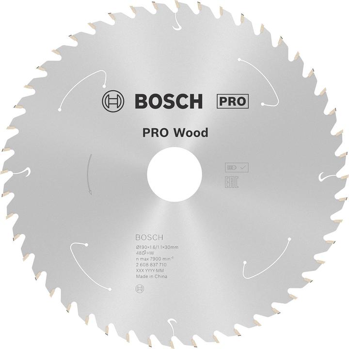 Actual product image Bosch Professional Zubehör PRO Wood cordless circular saw blade, 190 x 1.6 x 30 mm