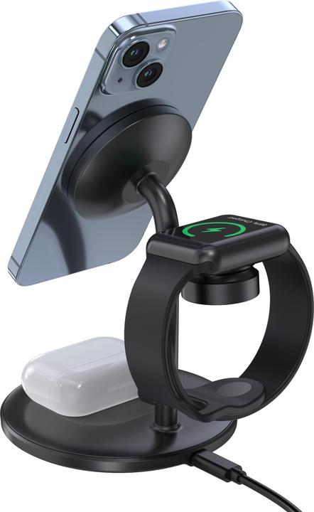 Image du produit Choetech Chargeur sans fil avec support 3en1 (noir) (15 W)