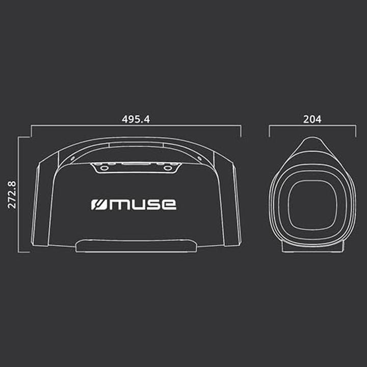 Actual product image Muse Portable Bluetooth Speaker Splash Proof, Black (10 h, Rechargeable battery operated)