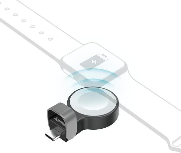 Image du produit Hama Chargeur Apple Watch pour chargement sans fil, station de chargement magnétique USB-C, SW (5 W)