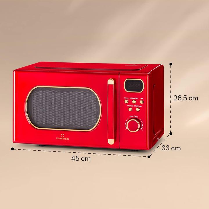 Actual product image Klarstein Retro Microwave, Red (20 l)