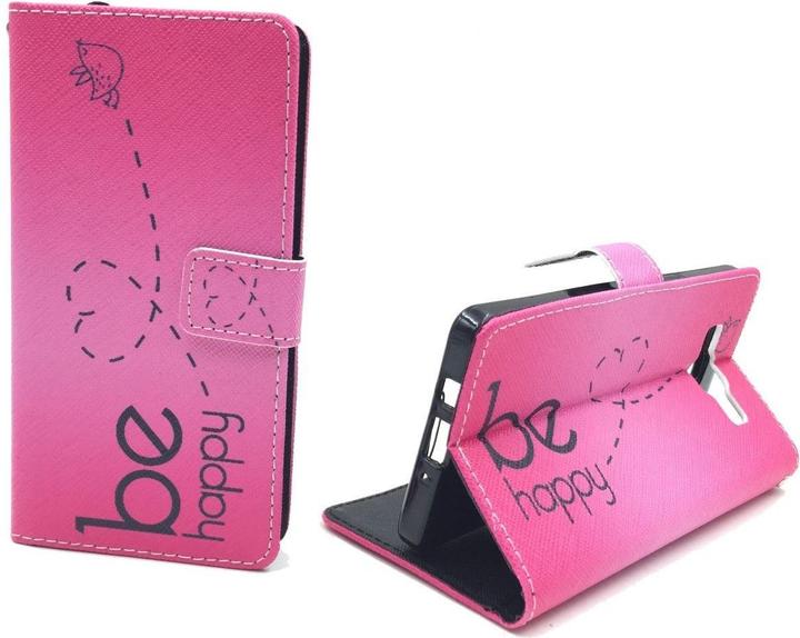 Produktbild König Design Schutz Hülle für Samsung Galaxy A5 Be Happy Pink Tasche Cover + 1 Panzer Schutz Glas Neu (Samsung Galaxy J5 (2015))