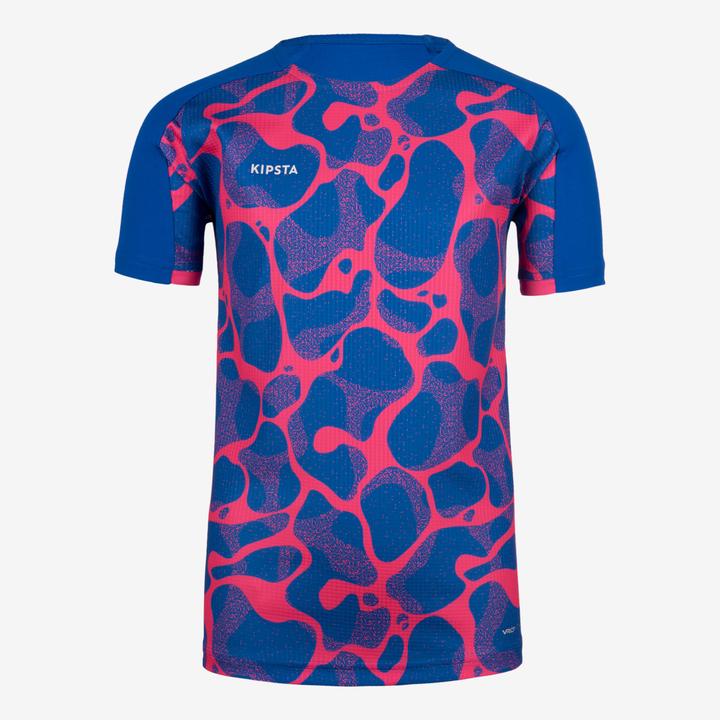 Immagine prodotto Kipsta Maglia da calcio per bambini a maniche corte - Viralto Aqua blu/rosa