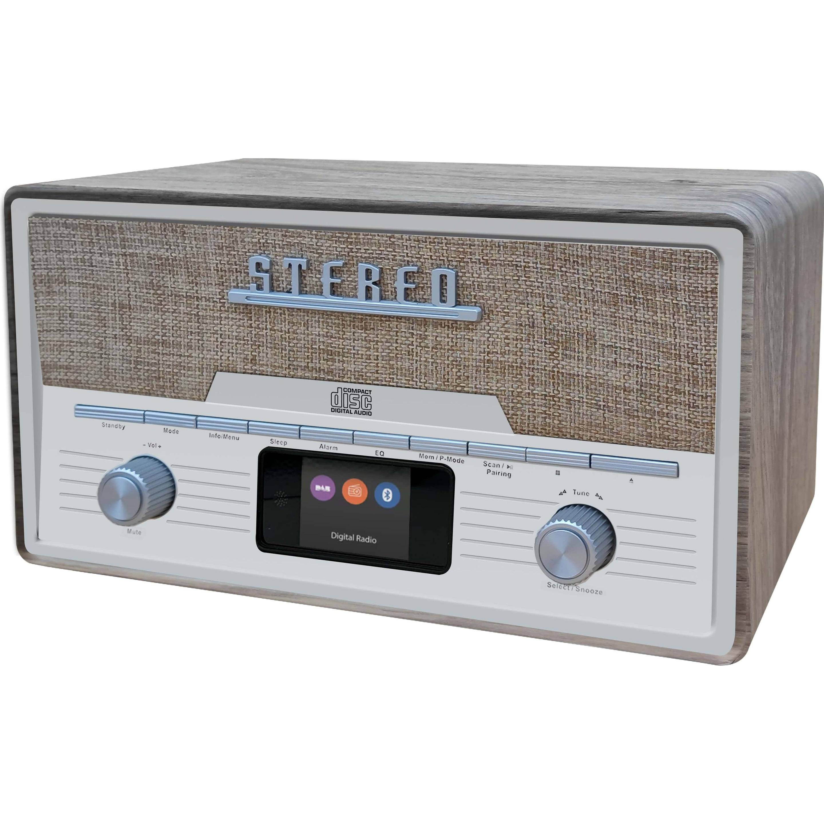 Denver MDA-525 (DAB+, UKW, FM, Bluetooth), Radio, Silber, Braun