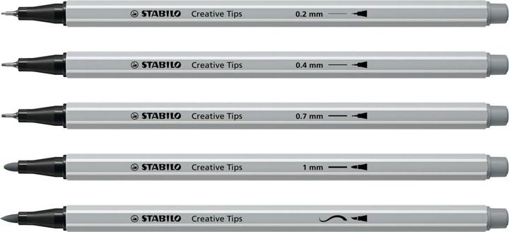Produktbild STABILO Fineliner Creative Tips Arty (Hellgrau, Schwarz, 10 x)