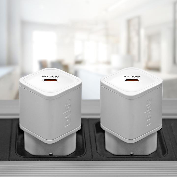 Produktbild SBS PD Reiselader 20W USB-C GaN weiá (20 W, 1 Port)