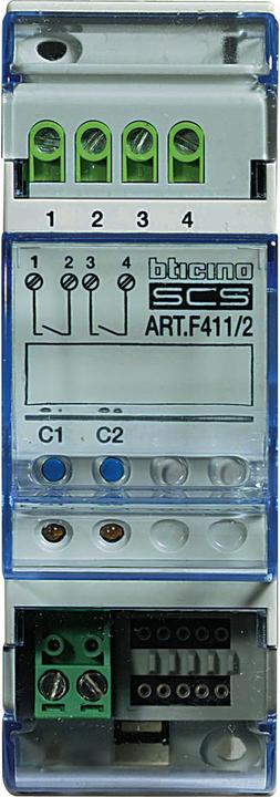 Bticino SCS Reg Aktor 2 Schliesser F411U2 10A F411U2 (Schaltaktor)