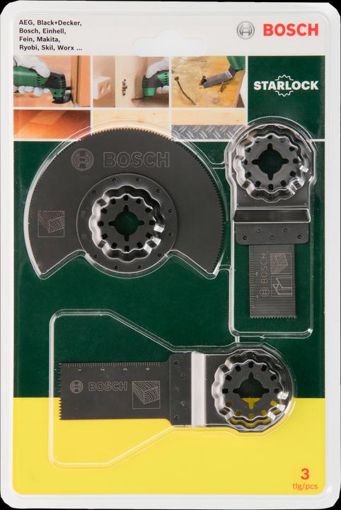 Bosch Zubehör Kit de démarrage Starlock en bois, 3 pièces, pour outils multifonctions