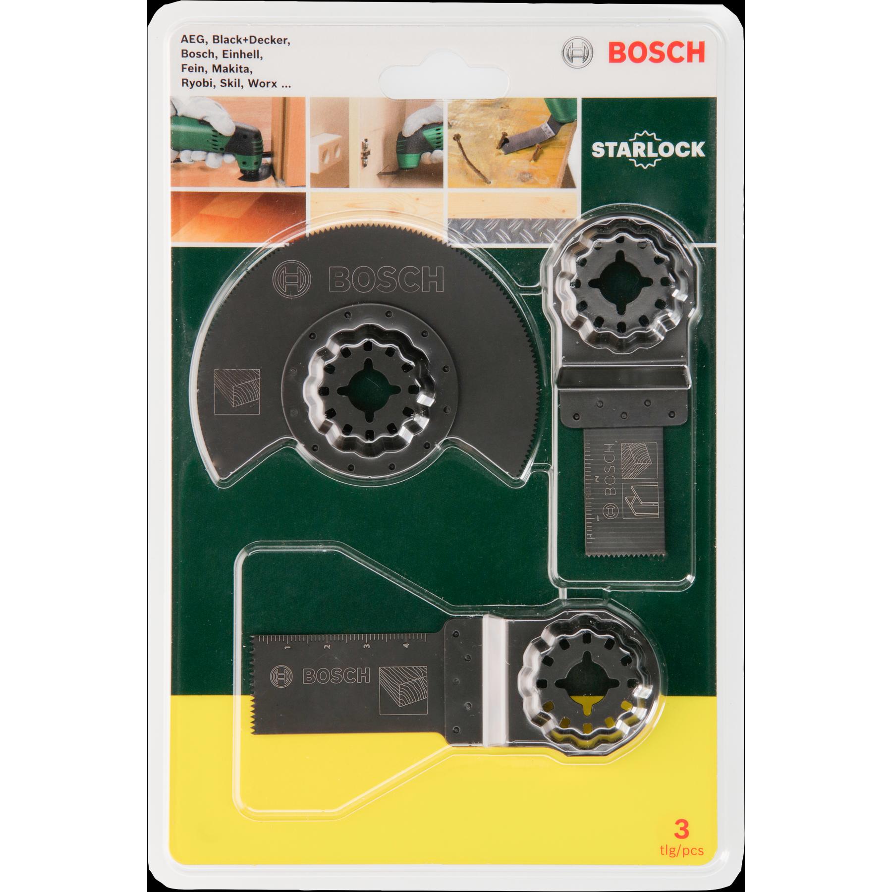 Bosch Zubehör, Sägeblatt, Starlock Starter-Set Holz, 3-teilig, für Multifunktionsgeräte