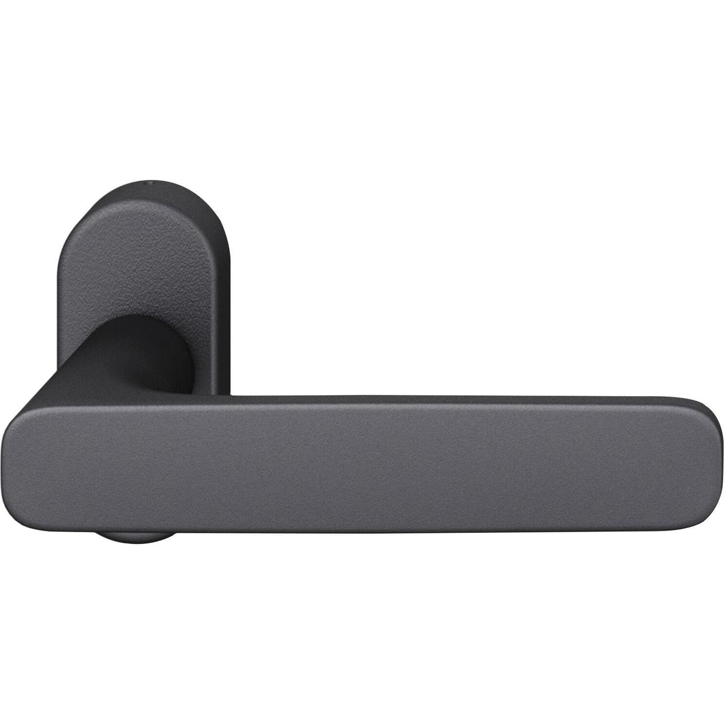 FSB, Türgriff + Fenstergriff, Rahmentürdrücker 09 1289 Hochhaltefeder B ovale Rosette Aluminium schwarz (Türgarnitur)