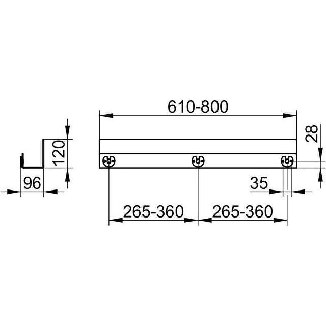 Thumbnail - Keuco, Duschablage, Duschablage mit Haken we 610-800x120x90mm