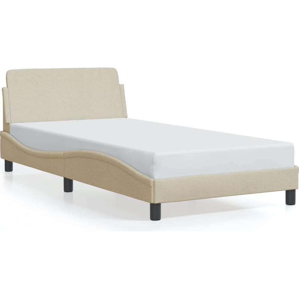 VidaXL, Bett, Bettgestell mit Kopfteil Stoff (100 x 200 cm)