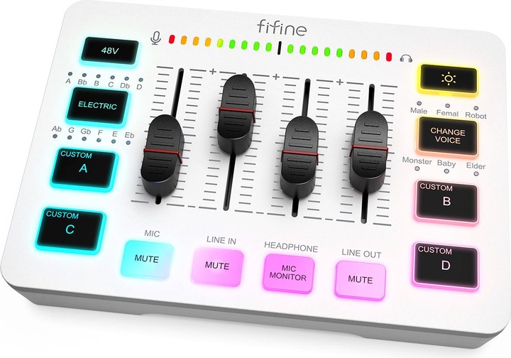 Fifine Mixer audio da gioco SC3, 4 canali