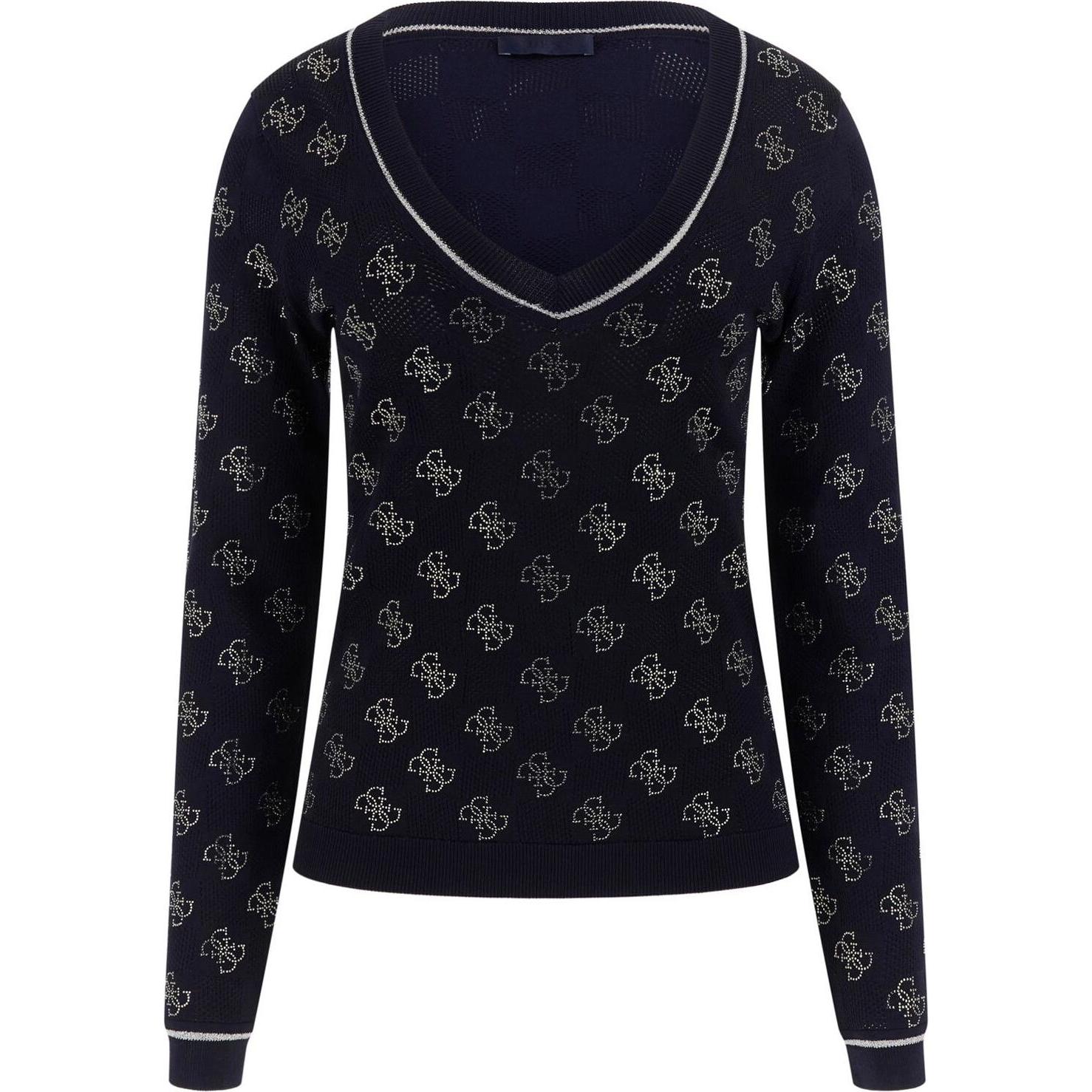 Guess, Damen, Pullover, Rosie 4G, Blau, (S)