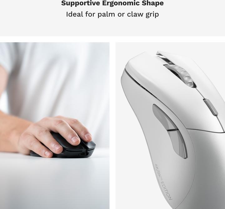 Actual product image Glorious Model D 2 PRO Wireless - 4K/8K Polling - White (Cable, Wireless)