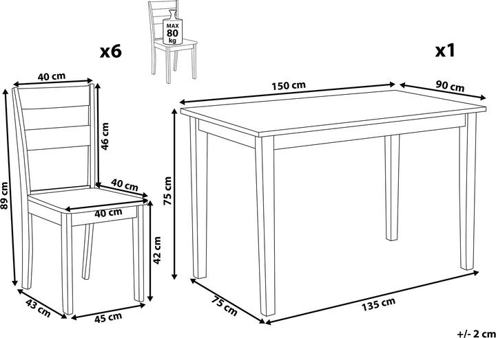 Actual product image Beliani Georgia (150 x 90 x 75 cm)