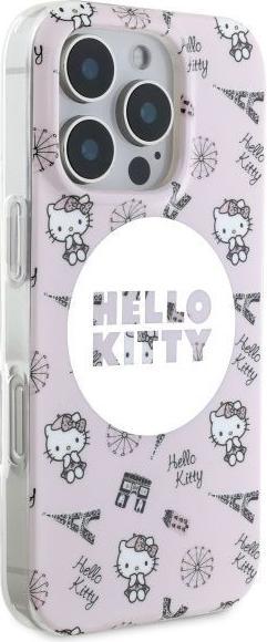 Actual product image Hello Kitty HKHMP16XHAOPP iPhone 16 Pro Max 6.9" różowy/pink hardcase IML All Over Paris Magsafe (Apple iPhone 16 Pro Max)