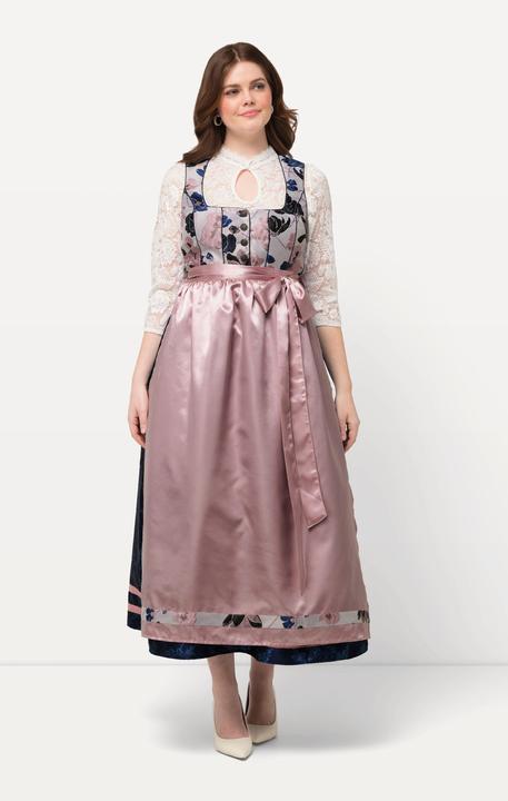 Image du produit Ulla Popken Costume traditionnel tyrolien à fleurs et boutons fantaisie. Encolure en V, sans manches (42)