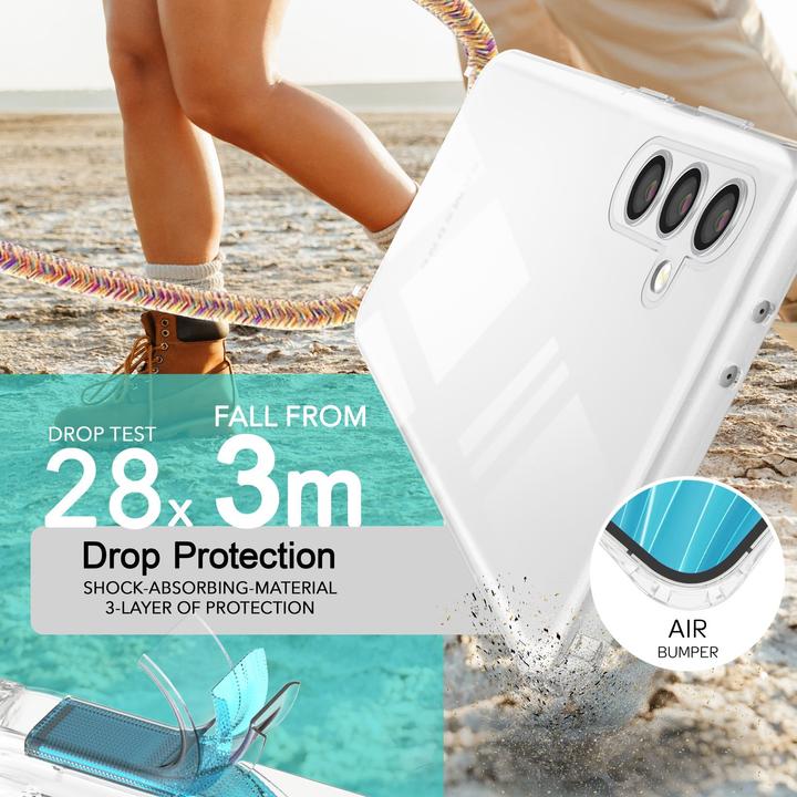 Actual product image Nalia Clear hybrid case with chain to hang around the neck