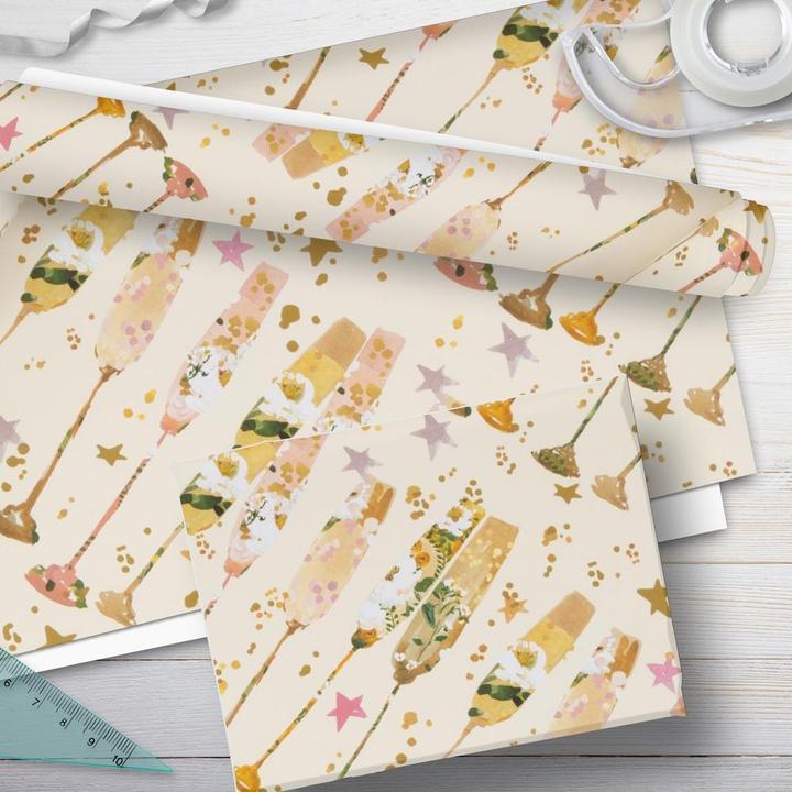 Produktbild Glick Geschenkpapier Champagner (1x)