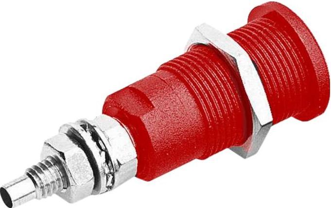 Mueller Electric Banana socket red brass nickel 1kVAC 1kVDC 45A solder cup
