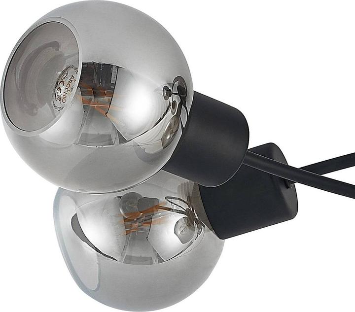 Produktbild Lindby LED-Deckenlampe Elaina 5fl lang schw. smoke (2350 lm, E14)
