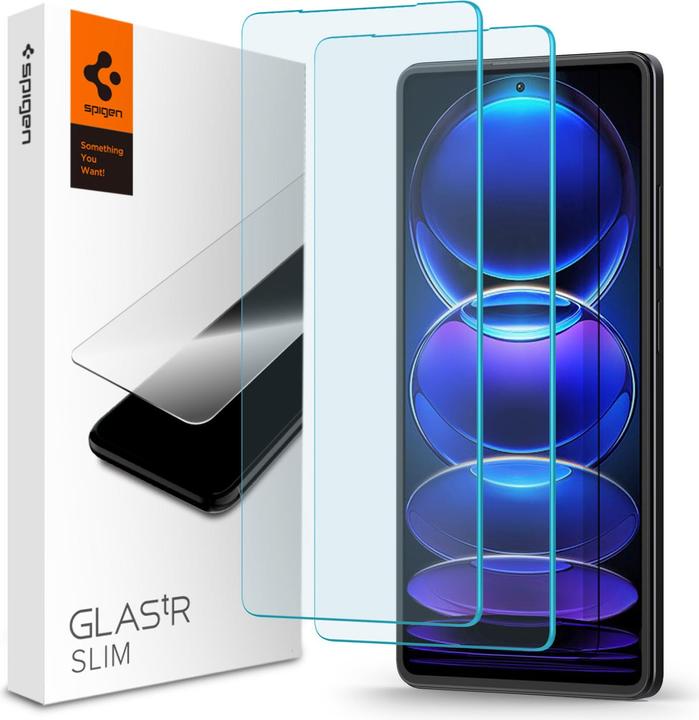 Actual product image Spigen Glas.TR Slim Xiaomi Redmi Note 12 Pro 5G/12 Pro+ Plus 5G 2szt./2pcs AGL06045 szkło hartowane (2 Piece, Xiaomi Redmi Note 12 Pro+ 5G)