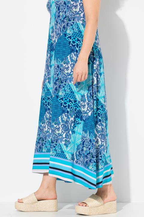Immagine prodotto Ulla Popken Maxi abito dal taglio svasato e smanicato con stampa patchwork e scollo a V (50, 52)