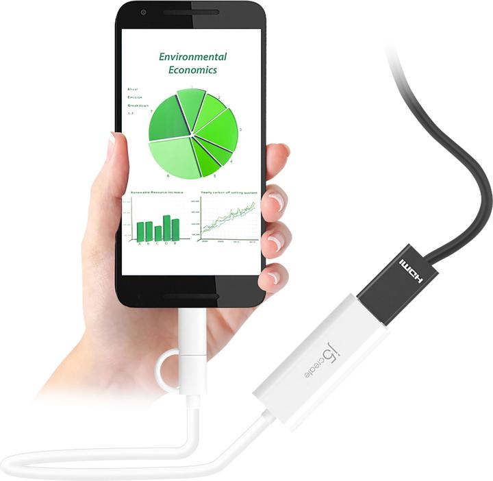 Produktbild j5Create JUA165C-N Adattatore per display da Android™ USB™ a HDMI™ (Micro USB, USB Typ-C, 1.50 cm)