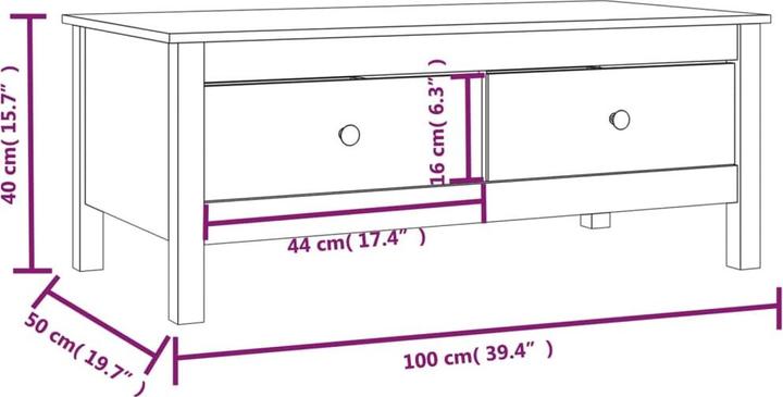 Image du produit vidaXL Couchtisch (100 x 50 x 40 cm)